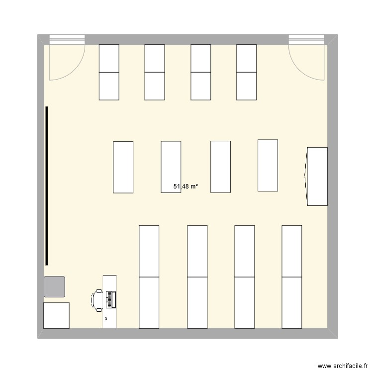 classe B EXELER. Plan de 1 pièce et 51 m2