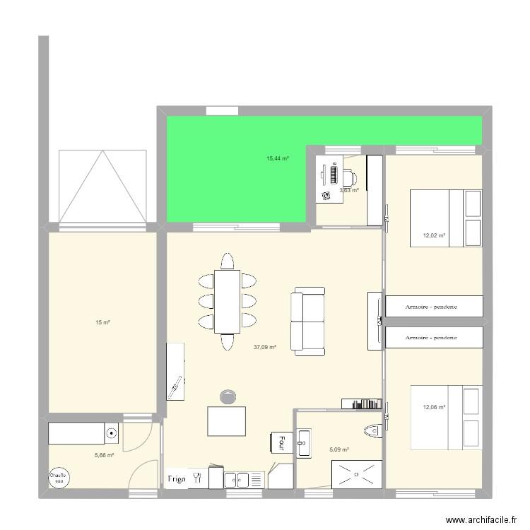 maison. Plan de 8 pièces et 106 m2