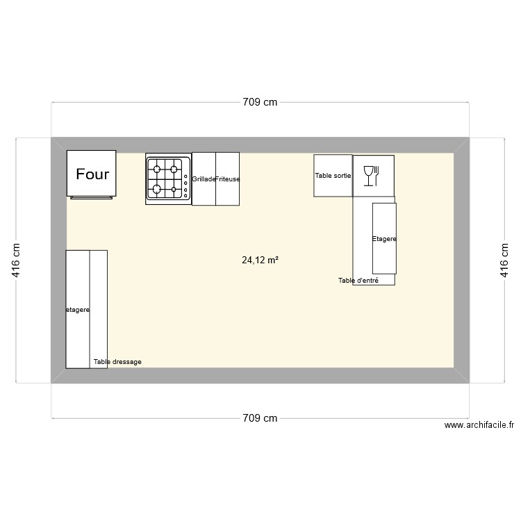 Chez Nana. Plan de 1 pièce et 24 m2