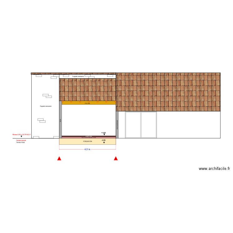 PLAN DE COUPE A-A. Plan de 0 pièce et 0 m2