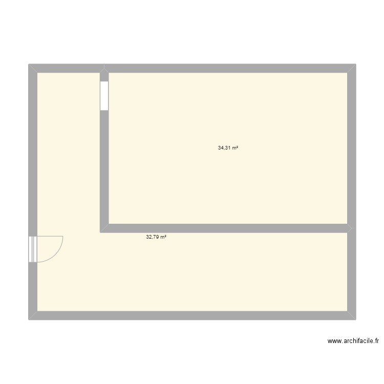 plan boulangerie. Plan de 2 pièces et 67 m2