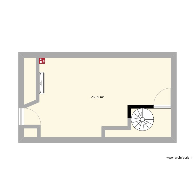 Limoges. Plan de 1 pièce et 26 m2