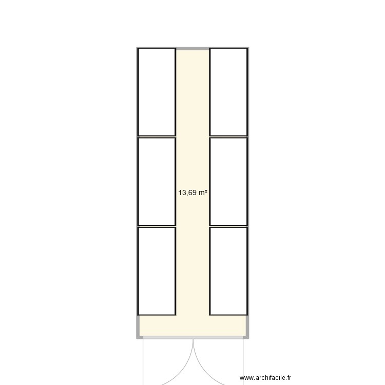 parc de secour. Plan de 1 pièce et 14 m2