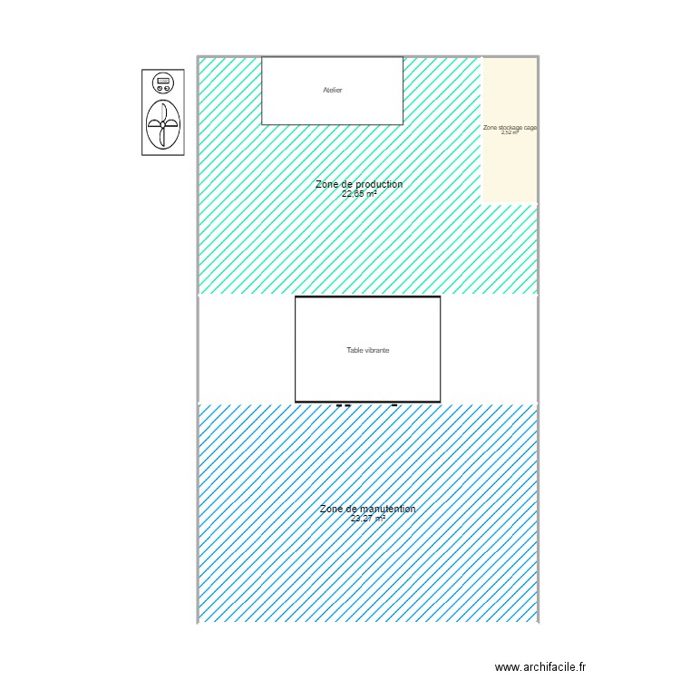 plan gabion. Plan de 4 pièces et 60 m2