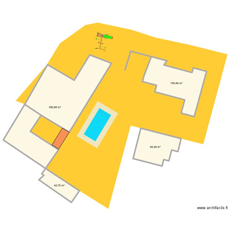 NOTRE JARDIN. Plan de 4 pièces et 685 m2