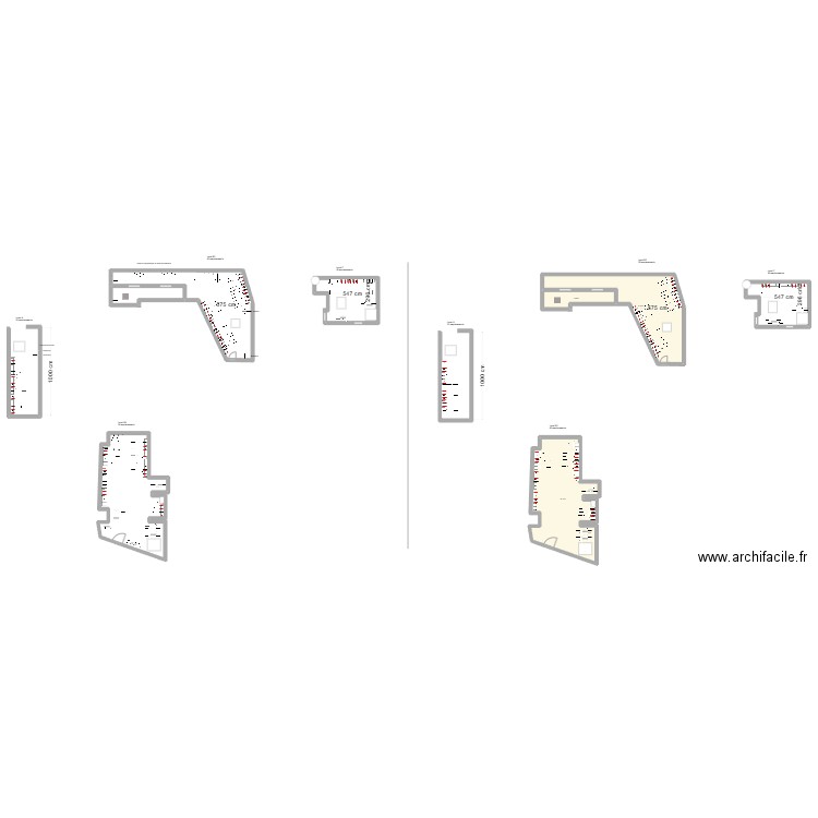 Parking France. Plan de 6 pièces et 313 m2