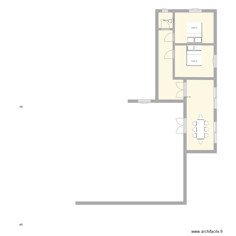 mickael Cannarozzi. Plan de 4 pièces et 51 m2