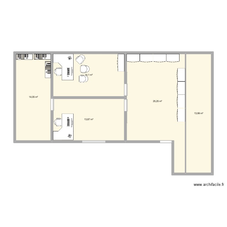 Etage AutoSport. Plan de 5 pièces et 81 m2