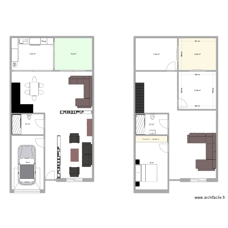 maison. Plan de 9 pièces et 98 m2