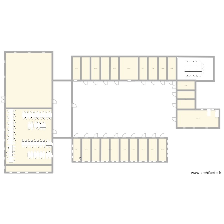 ECOLE. Plan de 21 pièces et 464 m2