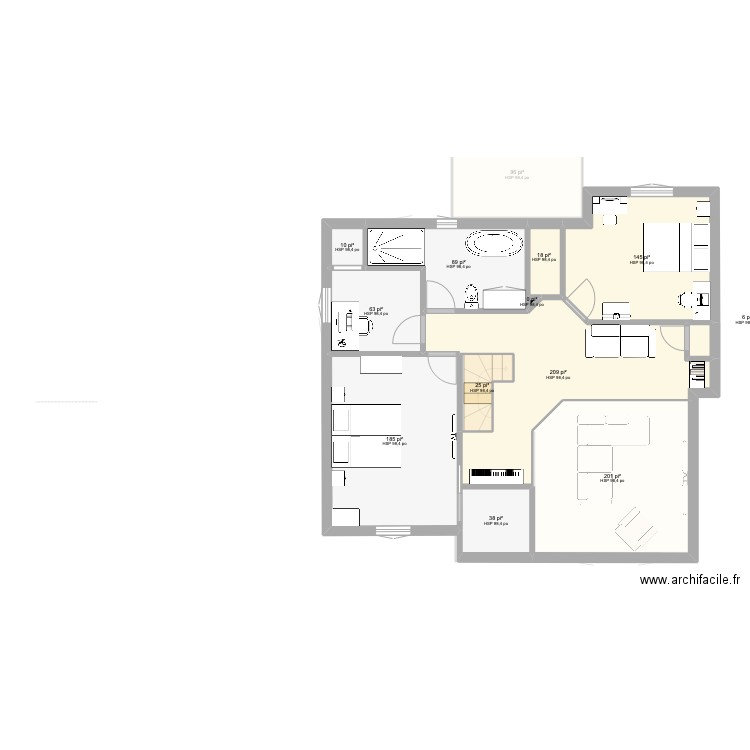 Sheralain 3 3. Plan de 22 pièces et 192 m2