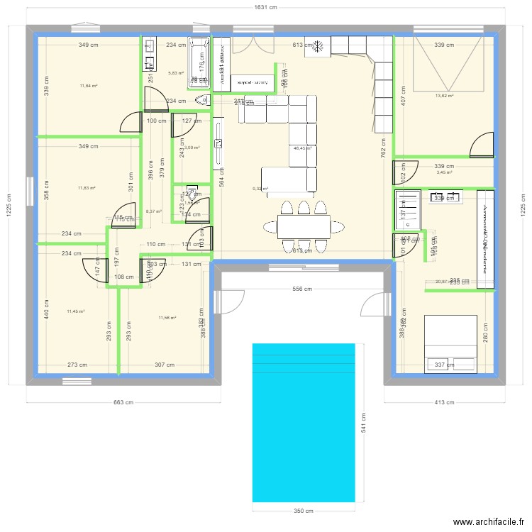 PLAN 1. Plan de 13 pièces et 312 m2