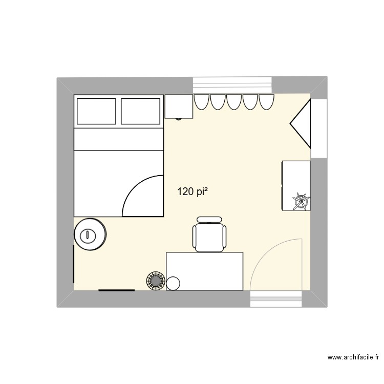 projet autonomie plan 2. Plan de 1 pièce et 11 m2