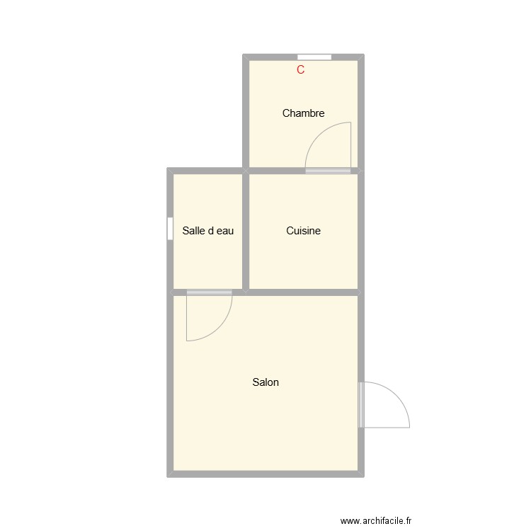 2502 POIRIER - FOND DE JARDIN. Plan de 4 pièces et 20 m2