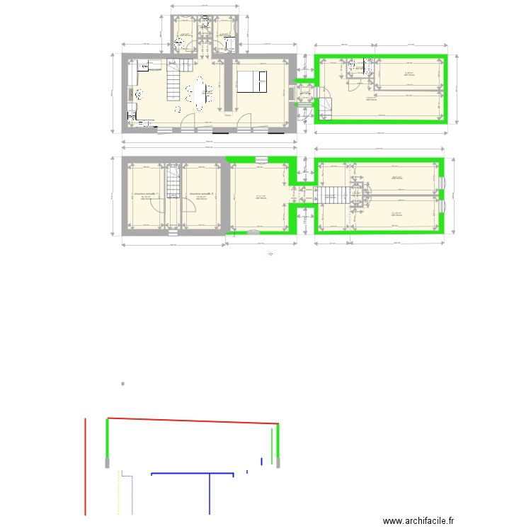 BON REPOS APRES. Plan de 16 pièces et 165 m2