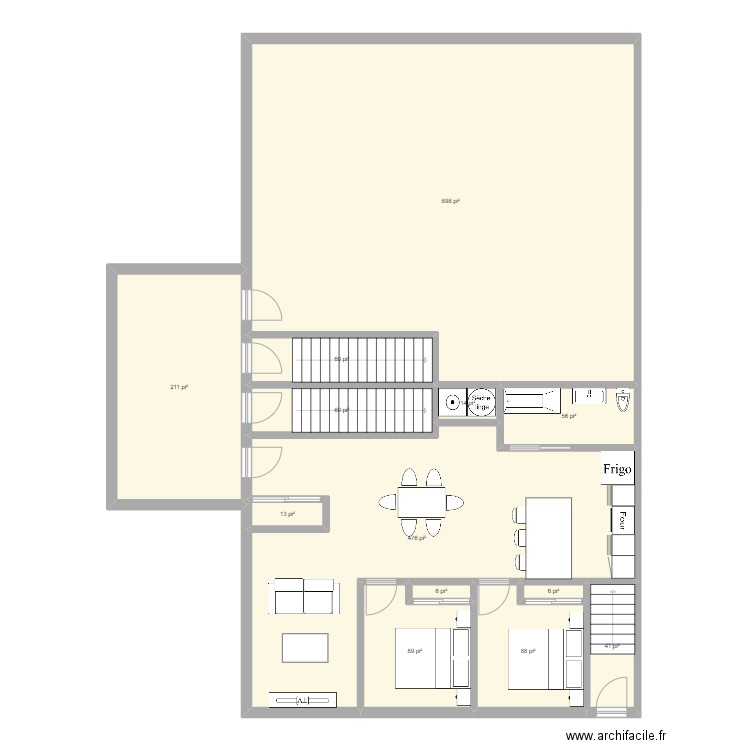 12 logements test2. Plan de 13 pièces et 188 m2