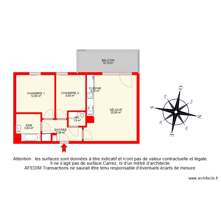 BI25992-. Plan de 14 pièces et 100 m2