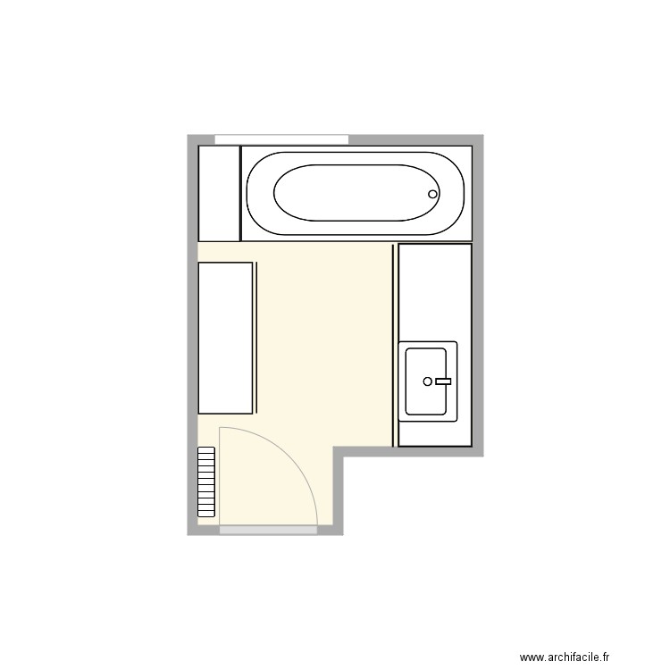 plan avant travaux Kermarrec. Plan de 1 pièce et 5 m2