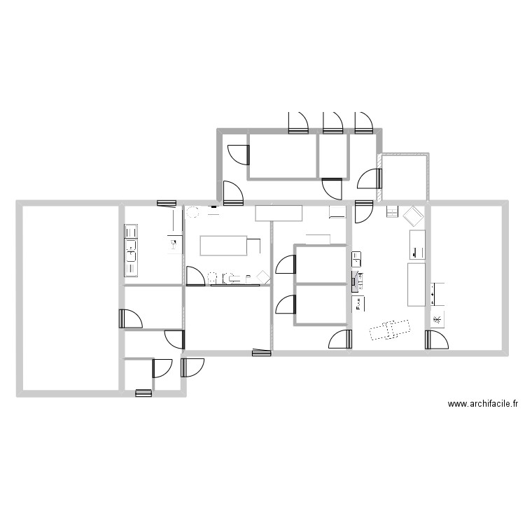 plan lj. Plan de 16 pièces et 223 m2