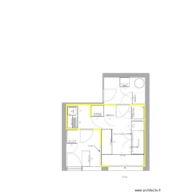 Lorette 3. Plan de 2 pièces et 23 m2