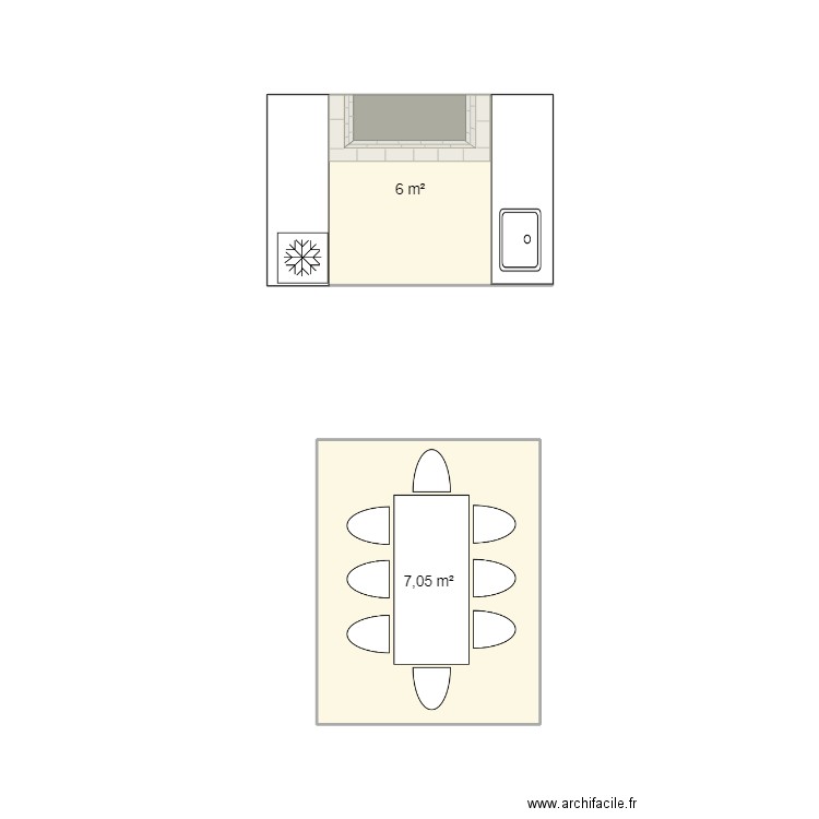 jardin. Plan de 2 pièces et 13 m2