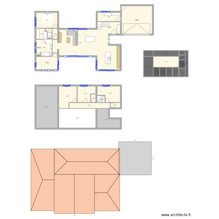 MAISON. Plan de 36 pièces et 310 m2