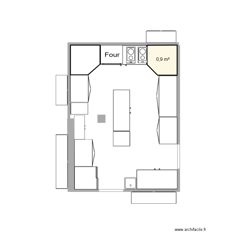 CUISINE DEF. Plan de 1 pièce et 1 m2