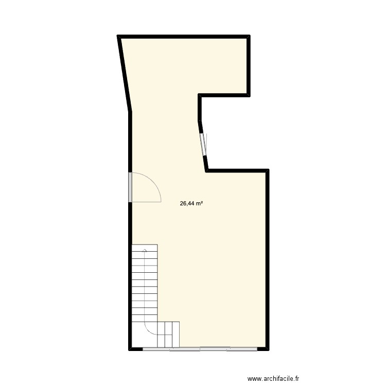 plan 15 b. Plan de 1 pièce et 26 m2