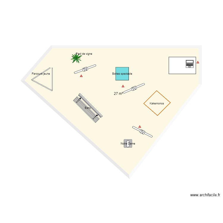 Worldskills stand compagnons. Plan de 1 pièce et 27 m2