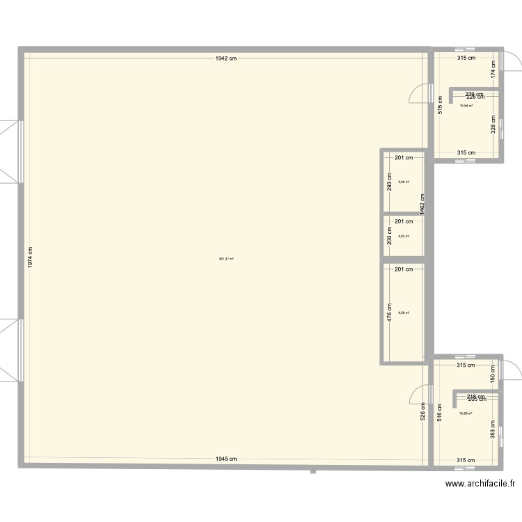 Projet 1. Plan de 6 pièces et 436 m2