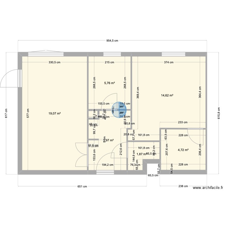 Appartement Juvisy. Plan de 6 pièces et 52 m2