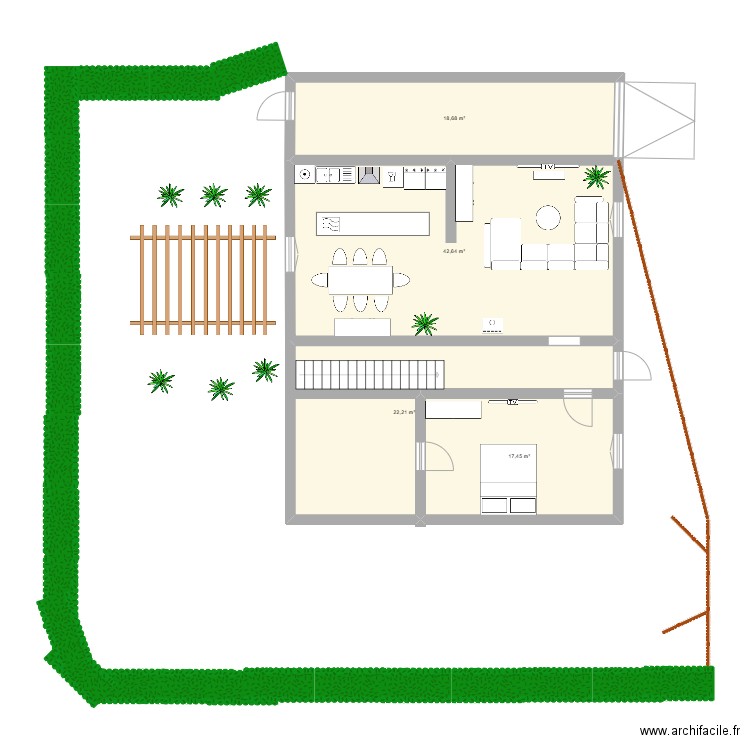 maison sermoise. Plan de 4 pièces et 101 m2