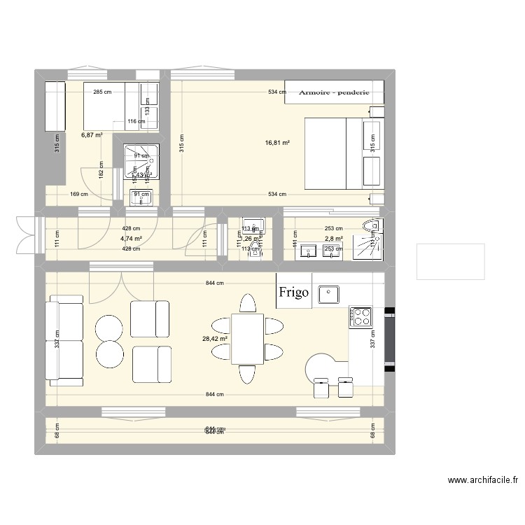 LAURISTON PLAN 1. Plan de 8 pièces et 68 m2