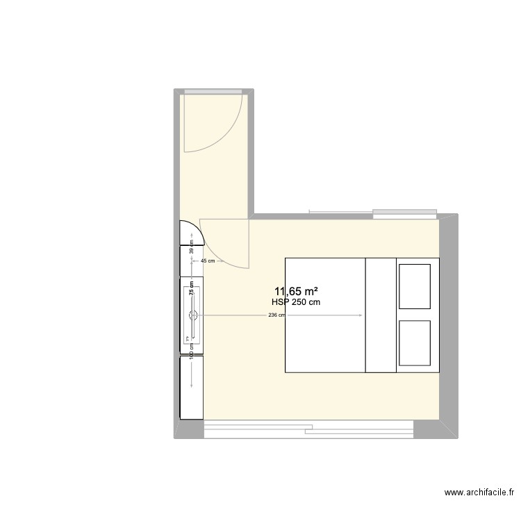 Chambre parentale avec amenagement - 2. Plan de 1 pièce et 12 m2