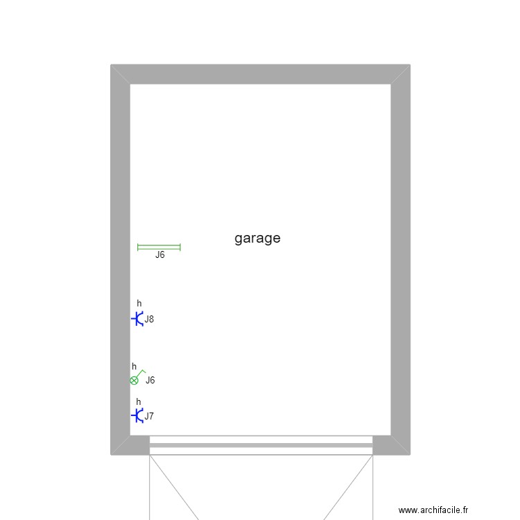 garage shéma de position. Plan de 1 pièce et 17 m2