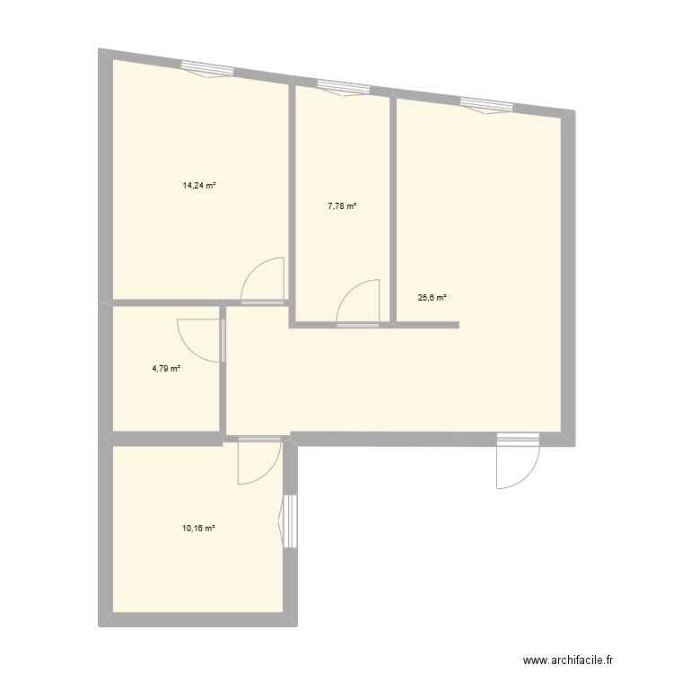 MEUNIER 22 BEDARRIDES. Plan de 5 pièces et 63 m2