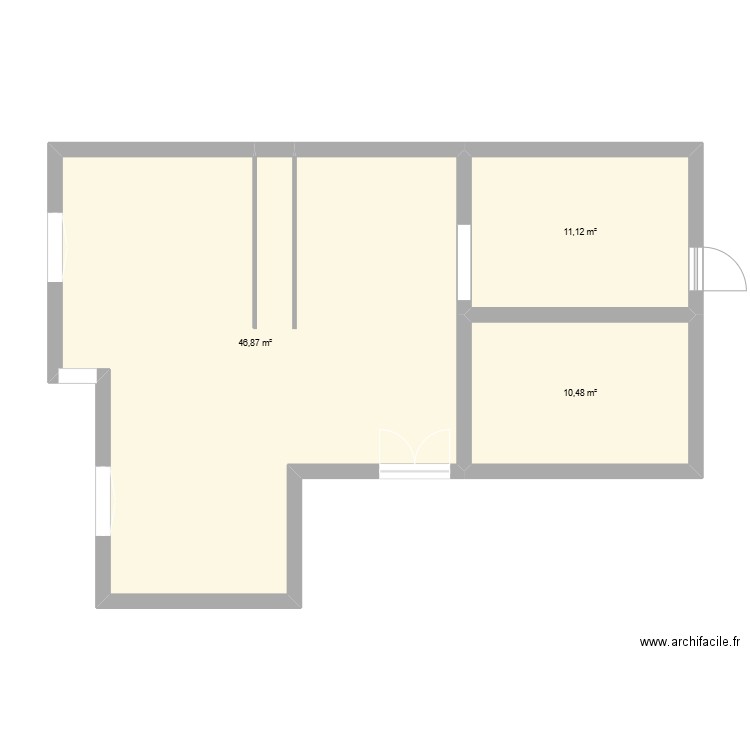 maison . Plan de 3 pièces et 68 m2