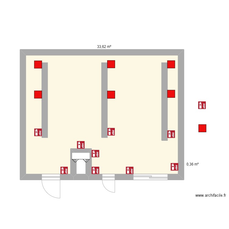 MADEC. Plan de 2 pièces et 34 m2