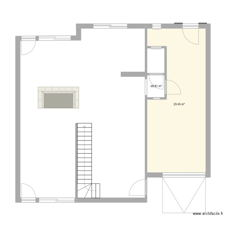 la colinne. Plan de 2 pièces et 25 m2