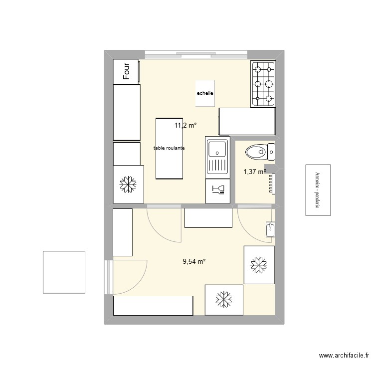 LABO Garage. Plan de 3 pièces et 22 m2