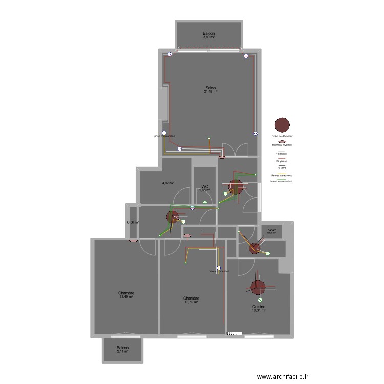 PML-old-hypothesis. Plan de 19 pièces et 89 m2