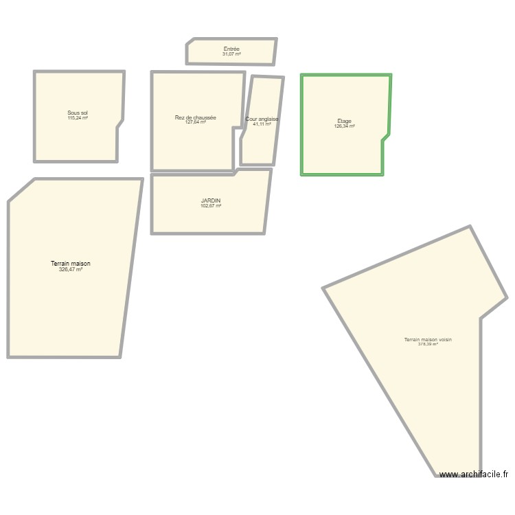 MAISON. Plan de 8 pièces et 1249 m2