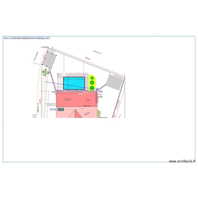 plan de masse arrière 15 04 2024 MODIFICATIONS EGOUT EAUX PLUVIALES. Plan de 0 pièce et 0 m2