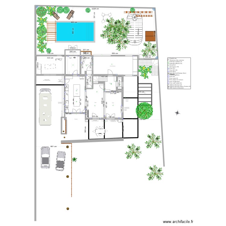 MaisonPlanOrigine_2025. Plan de 19 pièces et 312 m2