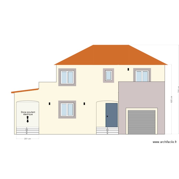 FACADE AVANT (Avant Travaux). Plan de 2 pièces et 101 m2