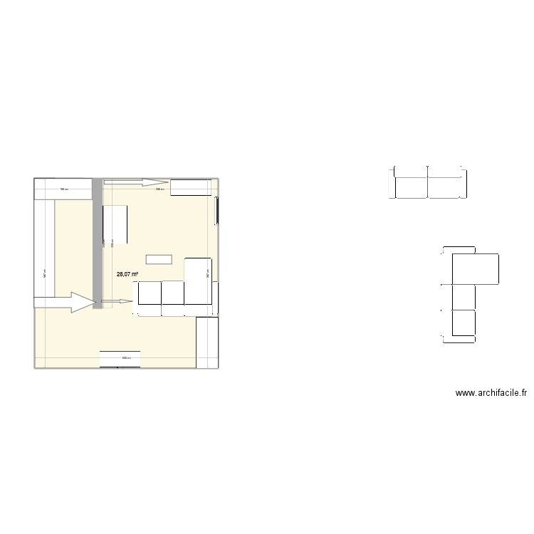 AppMontingy47m. Plan de 1 pièce et 28 m2