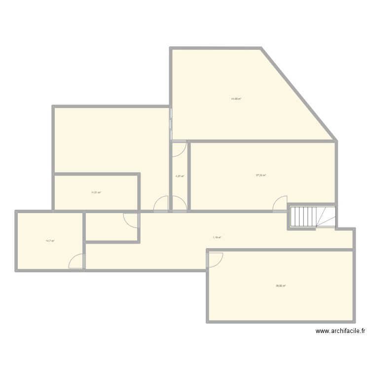 étage ma1. Plan de 7 pièces et 193 m2