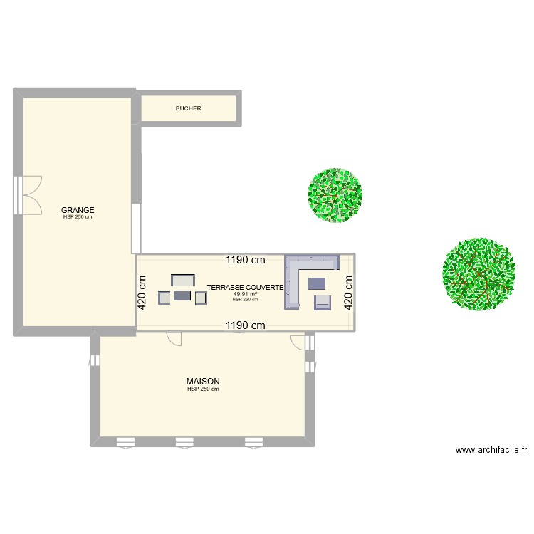 PLAN MASSE VERANDA. Plan de 4 pièces et 198 m2