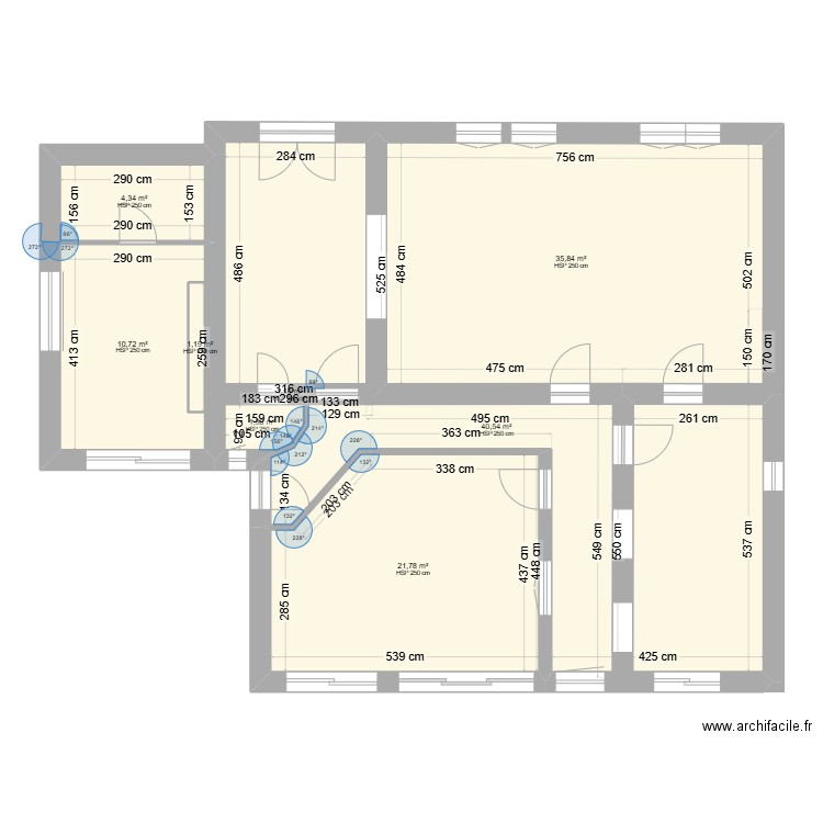 PLAN ANET SURFACES '. Plan de 13 pièces et 174 m2