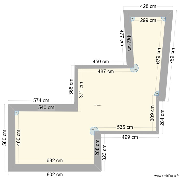 KERSTALOFF 2. Plan de 1 pièce et 78 m2